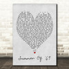 Summer Of '69 Bryan Adams Grey Heart Song Lyric Quote Print