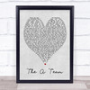 The A Team Ed Sheeran Grey Heart Song Lyric Quote Print