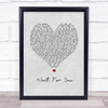 Ady Suleiman Wait For You Grey Heart Song Lyric Print