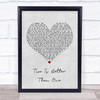 Boys Like Girls Two Is Better Than One Grey Heart Song Lyric Print