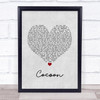 Catfish And The Bottlemen Cocoon Grey Heart Song Lyric Print