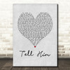 Céline Dion & Barbra Streisand Tell Him Grey Heart Song Lyric Print