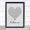 Guns N Roses Patience Grey Heart Song Lyric Print