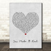 James Morrison You Make It Real Grey Heart Song Lyric Print