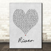 Josh Groban River Grey Heart Song Lyric Print