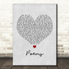 Paul Heaton Poems Grey Heart Song Lyric Print