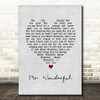 Peggy Lee Mr. Wonderful Grey Heart Song Lyric Print