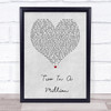 S Club 7 Two In A Million Grey Heart Song Lyric Print