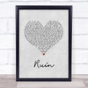 Shawn Mendes Ruin Grey Heart Song Lyric Print