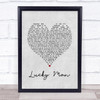 The Verve Lucky Man Grey Heart Song Lyric Print