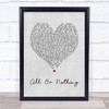 Theory Of A Deadman All Or Nothing Grey Heart Song Lyric Print