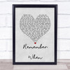 Alan Jackson Remember When Grey Heart Song Lyric Quote Print