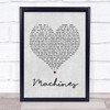 Biffy Clyro Machines Grey Heart Song Lyric Quote Print