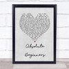David Bowie Absolute Beginners Grey Heart Song Lyric Quote Print