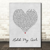 George Ezra Hold My Girl Grey Heart Song Lyric Quote Print