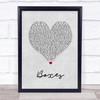 Goo Goo Dolls Boxes Grey Heart Song Lyric Quote Print