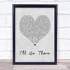 Jess Glynne I'll Be There Grey Heart Song Lyric Quote Print
