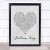 John Lennon Jealous Guy Grey Heart Song Lyric Quote Print
