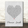 Metallica Mama Said Grey Heart Song Lyric Quote Print