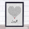 Michael Buble Lost Grey Heart Song Lyric Quote Print