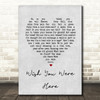 Pink Floyd Wish You Were Here Grey Heart Song Lyric Quote Print