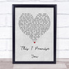 Ronan Keating This I Promise You Grey Heart Song Lyric Quote Print