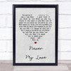 The Association Never My Love Grey Heart Song Lyric Quote Print