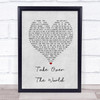 The Courteeners - Take Over The World Grey Heart Song Lyric Quote Print