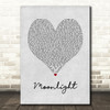 Ali Gatie Moonlight Grey Heart Song Lyric Print