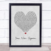 BeeGees You Win Again Grey Heart Song Lyric Print