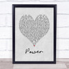 James Morrison Power Grey Heart Song Lyric Print
