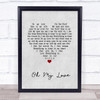 John Lennon Oh My Love Grey Heart Song Lyric Print