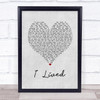 OneRepublic I Lived Grey Heart Song Lyric Print