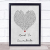 Red Hot Chili Peppers Hard To Concentrate Grey Heart Song Lyric Print