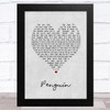 Christina Perri Penguin Grey Heart Song Lyric Music Art Print
