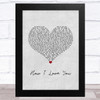 Engelbert Humperdinck How I Love You Grey Heart Song Lyric Music Art Print