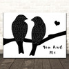 Dave Matthews Band You And Me Lovebirds Black & White Song Lyric Print