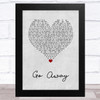 Fireboy DML Go Away Grey Heart Song Lyric Music Art Print