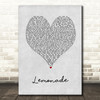 Internet Money Lemonade Grey Heart Song Lyric Music Art Print