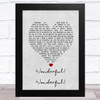 Johnny Mathis Wonderful! Wonderful! Grey Heart Song Lyric Music Art Print