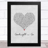 Ariana Grande Goodnight n Go Grey Heart Song Lyric Music Art Print