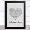 Michael Jackson Liberian Girl Grey Heart Song Lyric Music Art Print