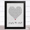 Noah Reid Simply the Best Grey Heart Song Lyric Music Art Print