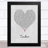 Pitbull Timber Grey Heart Song Lyric Music Art Print