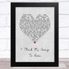 Bette Midler I Think It's Going To Rain Grey Heart Song Lyric Music Art Print