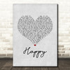 The Carpenters Happy Grey Heart Song Lyric Music Art Print