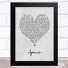 Biffy Clyro Space Grey Heart Song Lyric Music Art Print