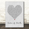 We The Kings Queen of Hearts Grey Heart Song Lyric Music Art Print