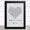 BRYAN ADAMS Baby I'm Amazed By You Grey Heart Song Lyric Music Art Print