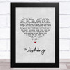 Buddy Holly Wishing Grey Heart Song Lyric Music Art Print